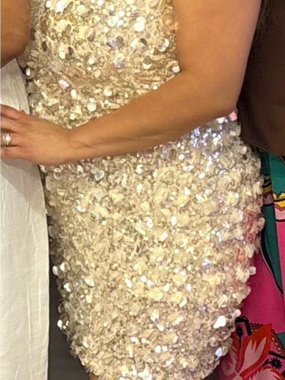 Windsor Cream Sequin Mini Dress